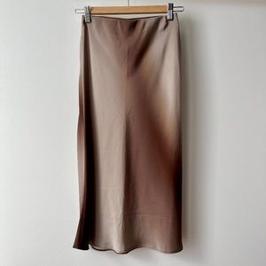 Aritzia Babaton Slip Satin Midi Skirt ombre